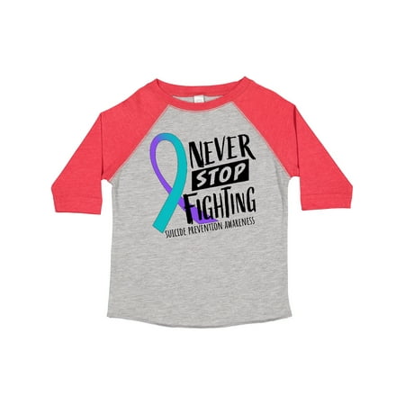 

Inktastic Never Stop Fighting Suicide Prevention Awareness Ribbon Gift Toddler Boy or Toddler Girl T-Shirt