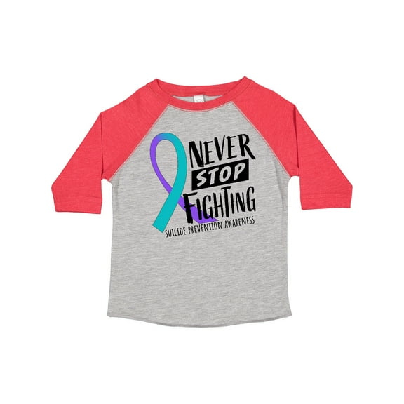 Inktastic Never Stop Fighting Suicide Prevention Awareness Ribbon Boys or Girls Toddler T-Shirt