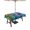 Blue Green, variant on Outdoor Tablecloths with Umbrella Hole & Zipper, Abstract Blue 60 x102 Inch Rectangle Tablecloths, Painting Buildings Geometric Modern Art Waterproof Table Cloth, Patio/Pool/Picnic Table Covers