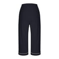 thumbnail image 3 of Womens Wide Leg Capri Pants Cotton Loose Fit Baggy Pants Summer Casual Elastic Waist Straight Lounge Pajama Pants, 3 of 6