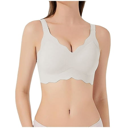 Riforla Women s Thin Seamless Breathable and Comfortable Push up Bra Without Underwire and Soft Support Everyday Wear Bras White XXXXXXL