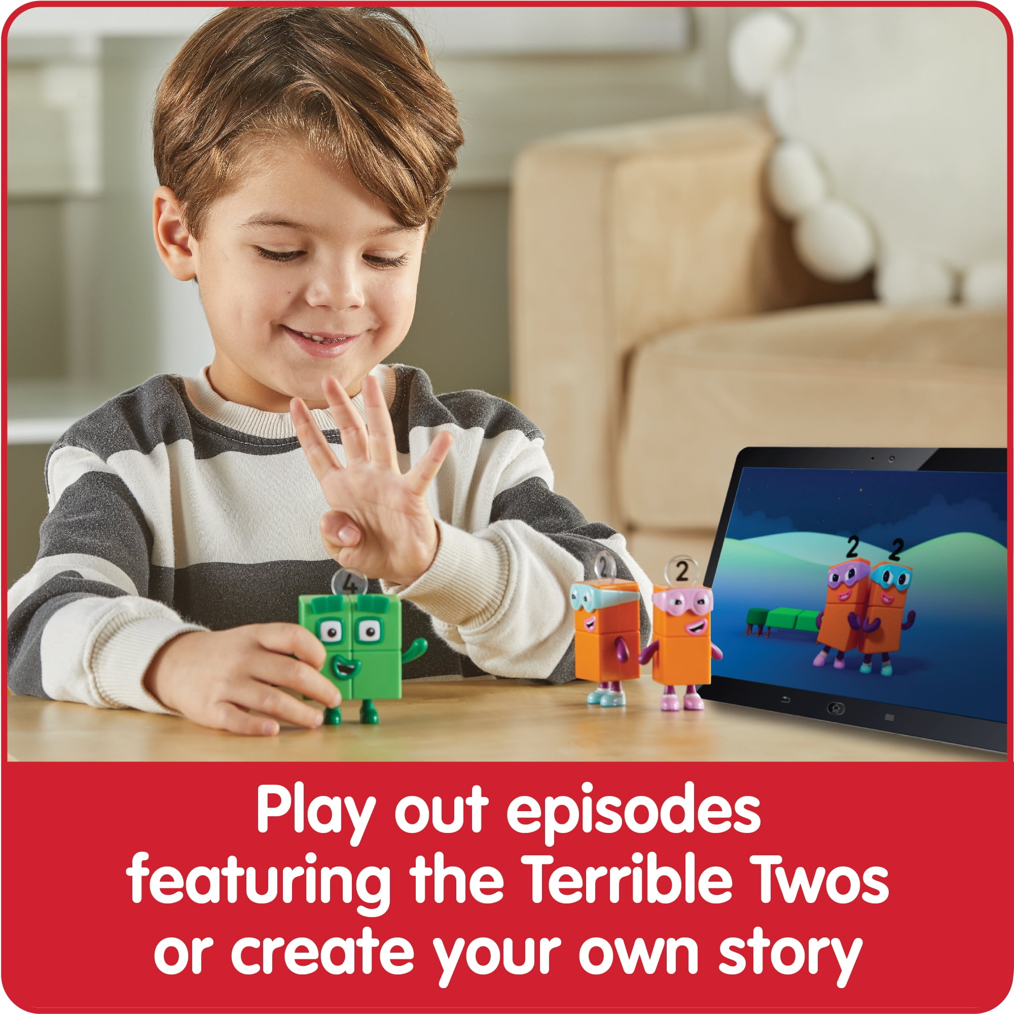hand2mind Numberblocks® Four and The Terrible Twos, Toy Figures Collectibles, Mini Action Figures