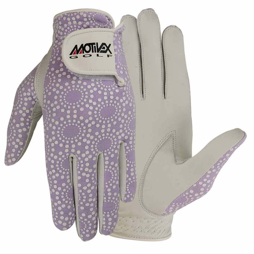 Women Golf Gloves Soft Fit Cabretta Leather Lycra Back Purple Ladies ...