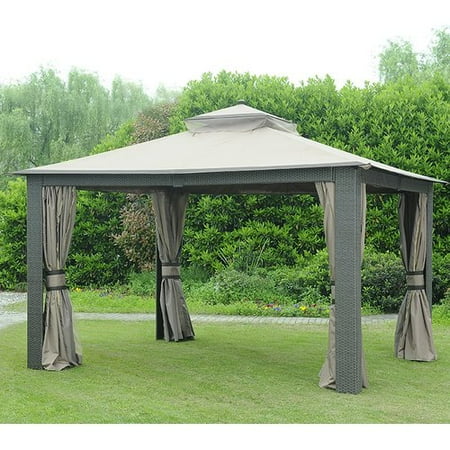 Sunjoy Curtain for 10' W x 12' D Wicker Gazebo - Walmart.com