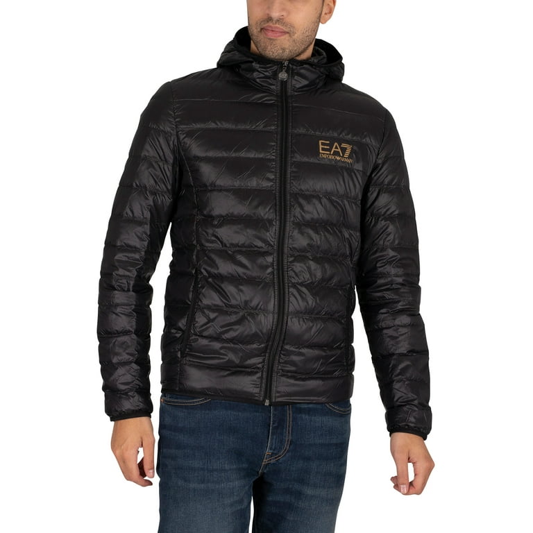 Emporio Armani Men's Black Padded Logo Jacket, Size X-Large