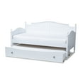 thumbnail image 3 of Baxton Studio Mara Cottage Farmhouse White Finished Wood Twin Size Daybed with Roll-Out Trundle Bed, 3 of 7