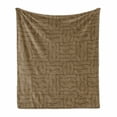 thumbnail image 1 of Rustic Soft Flannel Fleece Blanket, Wooden Texture Pattern in Cartoon Drawing Style Abstract Parquet Floor Design, Cozy Plush for Indoor and Outdoor Use, 60" x 80", Pale Brown Black, by Ambesonne, 1 of 6