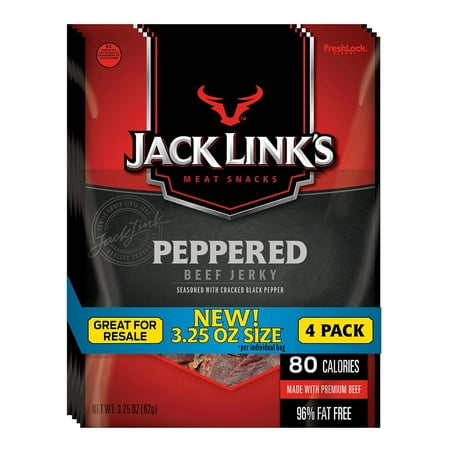 Product Of Jack Link'S Peppered Beef Jerky (3.25 Oz., 4 Ct.) - For Vending Machine, Schools , parties, Retail (Best Way To Store Beef Jerky)