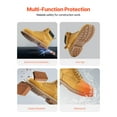 thumbnail image 4 of KFFKFF Steel Toe Work Boots, US Size 9, Durable and Waterproof Boots for Men, Slip-Resistant Design with Lightweight Rubber Sole, Breathable Footwear for Construction and Industrial Use, Brown Yellow, 4 of 9