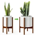 thumbnail image 1 of Soporte para plantas MUDEELA ajustable de bambú, 37 cm de ancho, 1 of 6