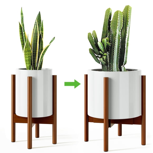 Soporte para plantas MUDEELA ajustable de bambú, 37 cm de ancho