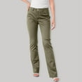 thumbnail image 2 of Women's Solid Color Stylish Casual Straight Leg Pants With Button Closure And Pockets Comfortable Work Trousers For Daily Commute, 2 of 2