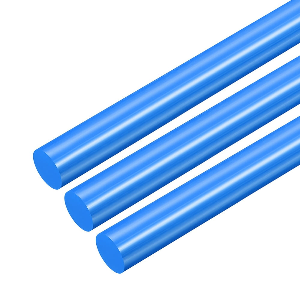 3pcs Plastic Round Rod 5/8" Dia 20" Length Blue (POM) Polyoxymethylene