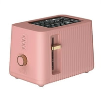 Thyme & Table 2-Slice Toaster, Extra-Wide Slots with Removable Crumb Tray, Faded Rose