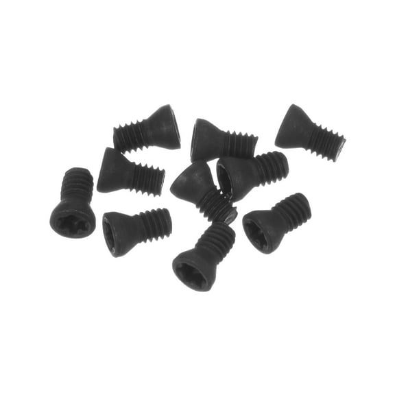 10pcs Torx Screw M2.5x5mm 12.9 Grade Round Flat Head for Replaces Carbide Insert Cutters CNC Lathe Tool, Black