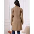 thumbnail image 5 of DARING DIVA Women's Winter Single Breasted Peacoat Notched Lapel Button Down Overcoat S Brown, 5 of 7