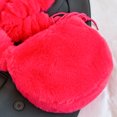 thumbnail image 4 of Bolsa De Cordón De Felpa Bolso Mujer Hombro Mullido Piel Sintética Color Sólido Señoras Ocio Rosa Rojo Rojo, 4 of 9