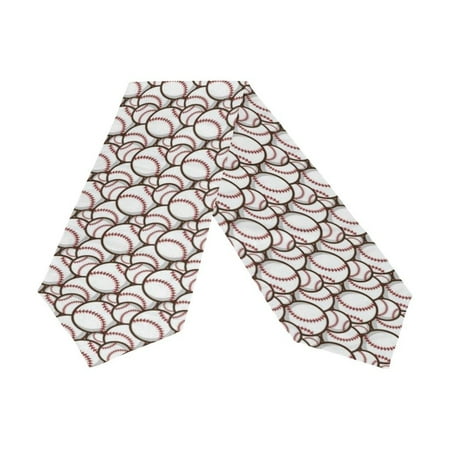 

POPCreation Sport Baseball Dining Table Runner Bed Runner 13x70 Inches White Home Table Top Decoration Party Supplies