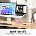 thumbnail image 2 of Adjustable Laptop Stand Ergonomic with Rotating Base Foldable & Portable Laptop Riser Compatible with MacBook Dell HP Lenovo and Other Laptops (Silver), 2 of 8