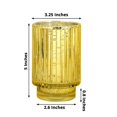 thumbnail image 3 of Efavormart 3 Pack | 5" Gold Mercury Glass Speckled Votive Candle Holder Vase, Hurricane Candle Holder with Wavy Column Design, 3 of 11