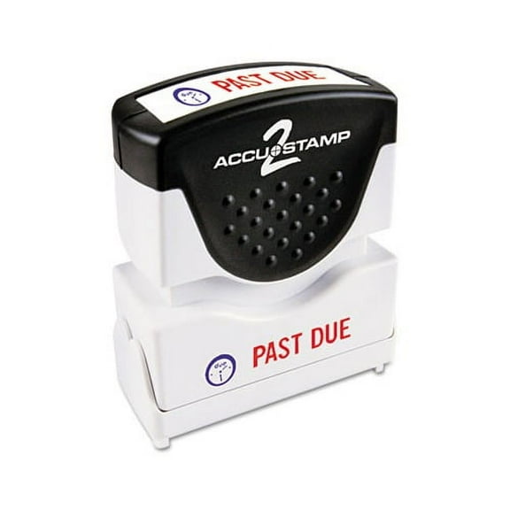 ACCUSTAMP2 Pre-Inked Shutter Stamp, Red/Blue, PAST DUE, 1 5/8 x 1/2 -COS035543