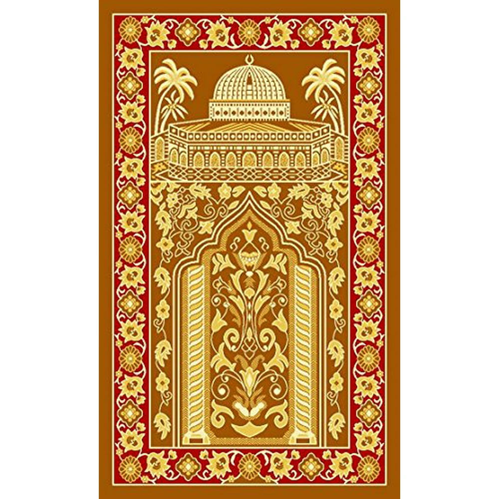 HUAHOO Islamic Prayer Rug Thick Muslim Prayer Rug Islam Traditional Design Nylon Prayer Carpet