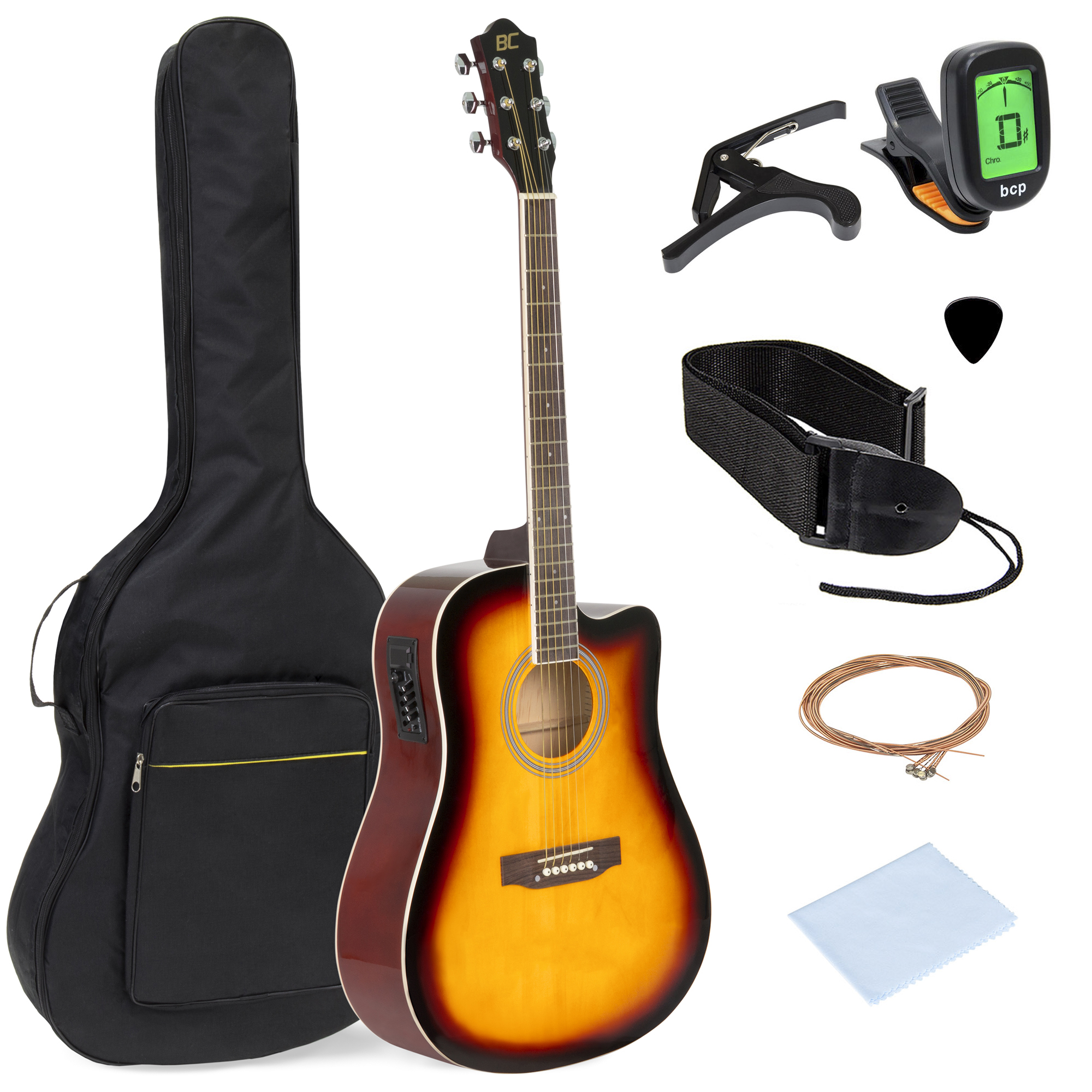Best Choice Products 41in Full Size Acoustic Electric Cutaway Guitar