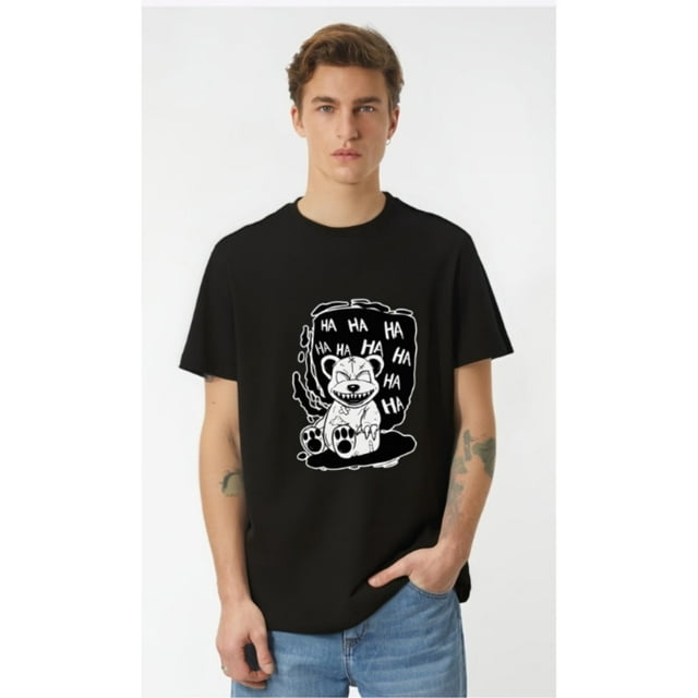 T-shirt à Manches Courtes pour Hommes avec Imprimé de Poupée Ours Dessin Animé, Col Rond, T-Shirts Graphiques Décontractés, Haut de Pyjama pour l'Été