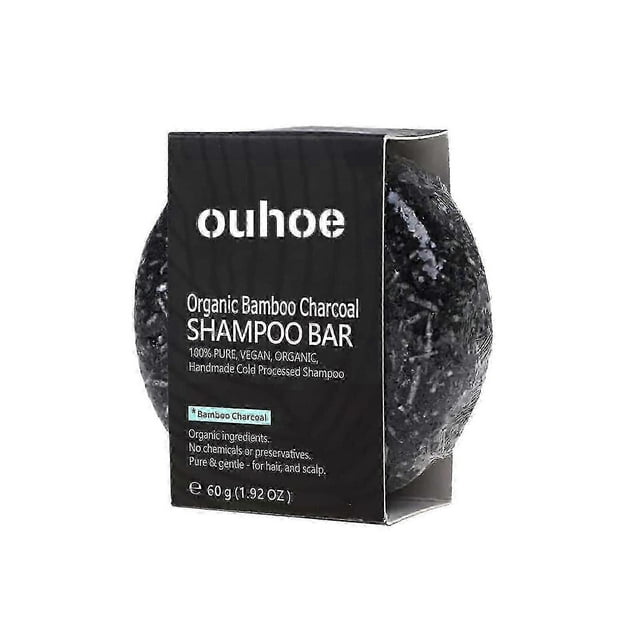 Ouhoe Bamboo Charcoal Shampoo Soap Deep Cleansing Scalp Strengthening Hair