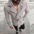 thumbnail image 1 of Men Business Trench Coat Overcoat Long Jacket Slim Fit Outerwear_Gift Of G, 1 of 2
