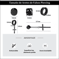 thumbnail image 5 of 30 Piezas Aretes Falsos Piercing Hombre Imán Acero Cruz NEGRO PLATA DORADO AZUL, 5 of 5