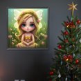 thumbnail image 2 of 5D DIY completo redondo taladro diamante pintura elfo niña kit decoración del hogar 30x30cm, 2 of 9