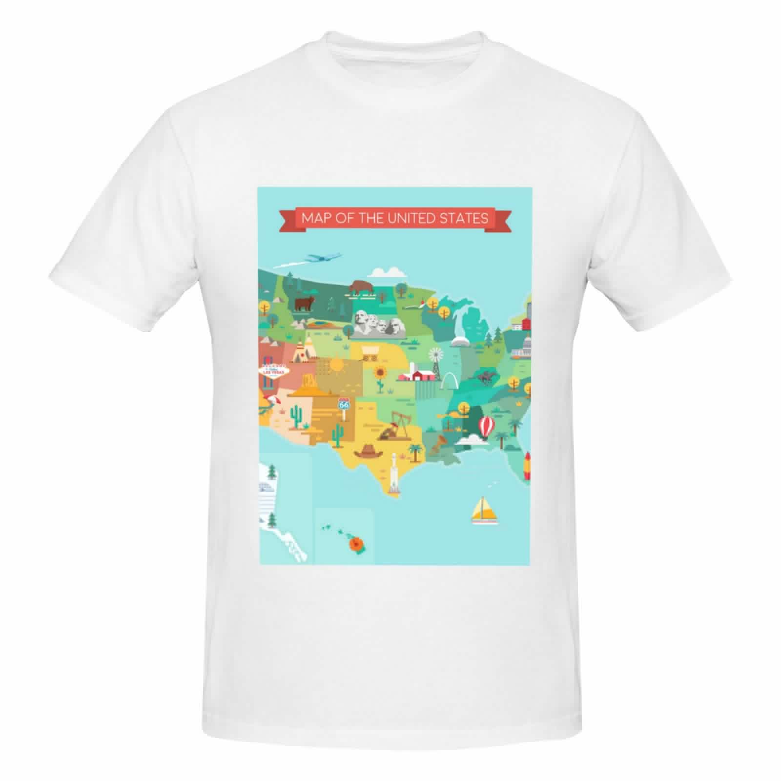 thumbnail image 4 of Bingfone Usa Tourist Map Men'S Loose Fit Short-Sleeve Pocket T-Shirt, 4 of 7