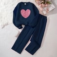 thumbnail image 5 of HAiming Girls Sweatsuit 2 Piece Set Casual Long Sleeve Crew Neck Pullover Hoodless Tops Wide Leg Pants with Sequin, 5 of 5