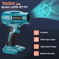 thumbnail image 2 of 350W Cordless Handheld Leaf Blower For Makita 18V Violent Blower Mini Jet Fan, 2 of 9