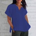 thumbnail image 2 of Raeneomay Oversized T Shirts for Women V Neck Solid Color Court Lock Short-Sleeved Tops, 2 of 6