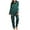 Dark Green, variant on Women's Satin Silk Pajamas Sets 2 Piece Long Sleeve Pjs Sets V Neck Button Shirts Straight Leg Pants Ladies Loose Fit Polka Dots Sleepwear Lounge Sets Light Pink S