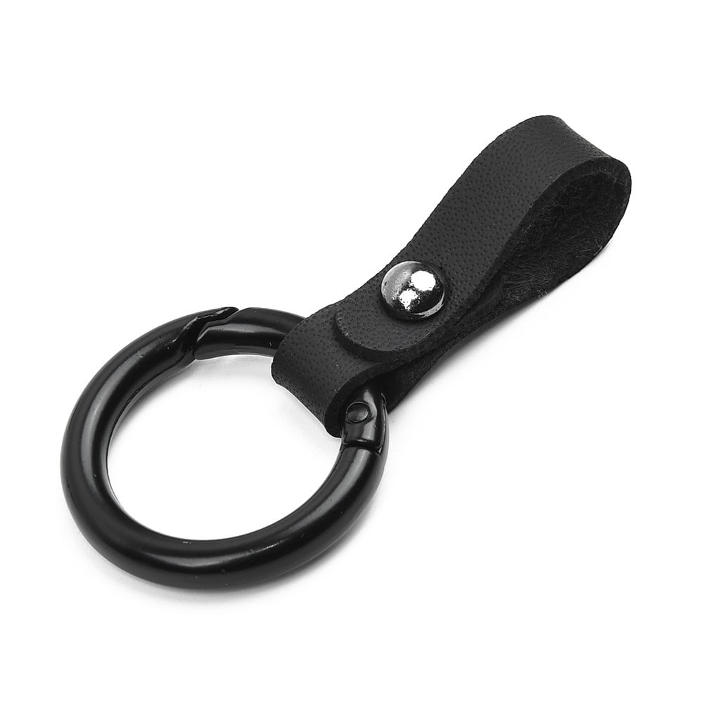 Black Leather Carabiner Keychain