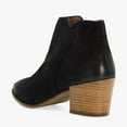 thumbnail image 3 of FSJ Women Comfy Stacked Block Mid Heel Ankle Boots Almond Closed Toe Side V Cutout Zip Bootie Dressy Office Shoes Size 8 Black, 3 of 5