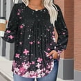 thumbnail image 4 of Hanen Plus Size Tops for Women Fall Long Sleeve Shirts Flowy Tunic Top Pleated Casual Blouses Loose Fit Tees, 4 of 6