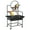Silver Black, variant on Studyset 67'' h Inch Perches and Ladders,Pet Products Parrot Playstand with Wheels, Removable Tray, Indoor Outdoor Playground for Birds