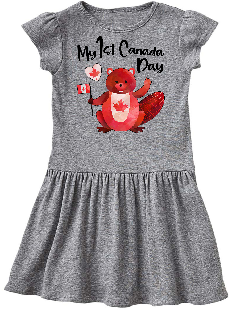 My 1st Canada Day with Red and White Maple Leaves Infant Dress