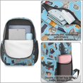 thumbnail image 4 of Police and Robber Blue Pattern 17" Waterproof Oxford School Backpacks for Teens, S-Shape Padded Straps, for School, Travel, Hiking, Camping, 4 of 5