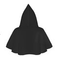 thumbnail image 6 of PXLKNZH Men's and Women Halloween Costume Shawl Cloak Solid Color Short Hooded Poncho Coat Beach Outfit Sun Protection Shrug Cape Winter Hooded Outerwear Black,Free Size, 6 of 6