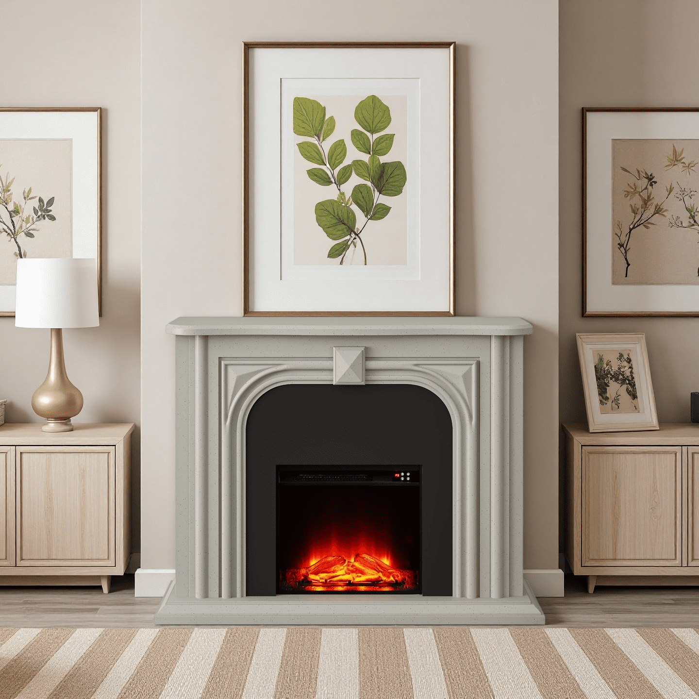 Joy River 47.5 inch Electric Fireplace Mantel with Elegant Grey Design
