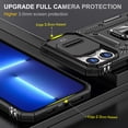thumbnail image 3 of For iPhone 13 iPhone 14 Case iPhone 14 Pro iPhone 14 Plus iPhone 14 Pro Max Case Built in Camera Cover & Kickstand Built in 360°Rotate Ring Stand Magnetic Magnet Protective Case - iPhone 13/14,Black, 3 of 7