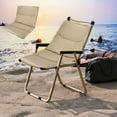 thumbnail image 2 of Beach Chair Cushion 34x21in Conjoined Seat Back Pad Non-Slip Oxford Fabric Camping Recliner Support Foldable Water-Resistant, 2 of 7