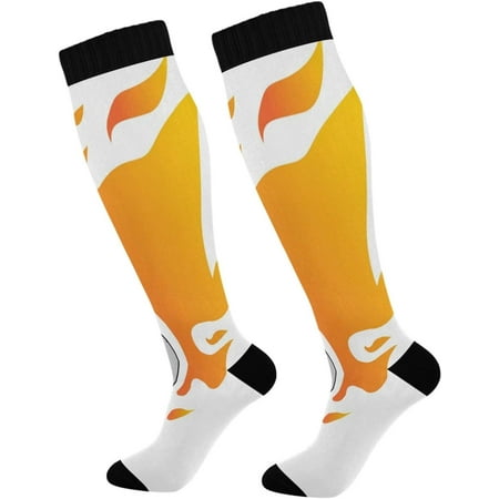 

Hyjoy Cool Baseball Compression Socks for Women Men Knee High Stockings for Athletic Sports Running Travel (20-30mmHg)