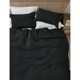 thumbnail image 3 of Chezmoi Collection Calvin 3-Piece Jacquard Comforter Set Queen Size, Black Textured Woven Lightweight Comforter Bedding for All Season, 3 of 9