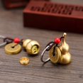 thumbnail image 3 of 3 Pieces Chinese Gourd Brass Wu Lou Keychains Feng Shui Coins Calabash Decorations Pendant Key Rings for Good Luck Fortune Longevity Wealth Success, 3 of 5